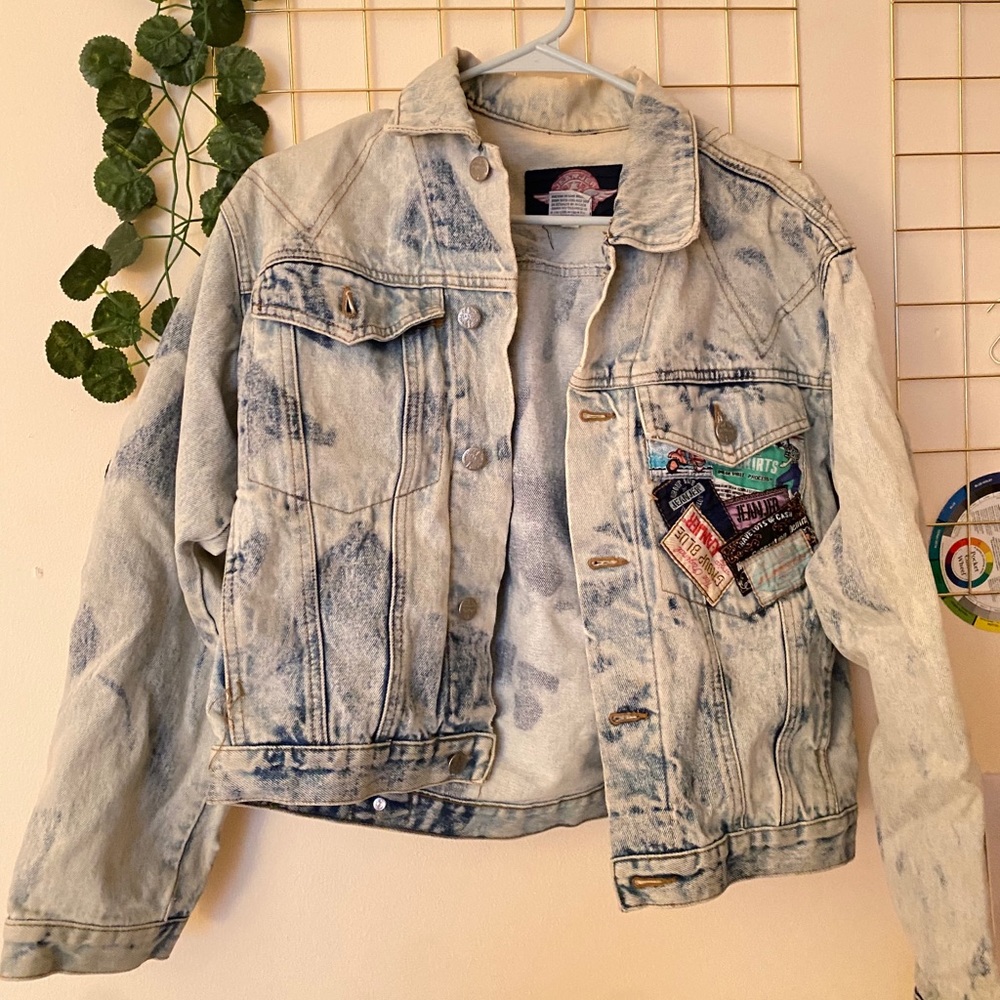 Vintage Jeanjer Bleached patched Jean Jacket